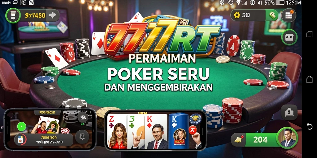 Tampilan gameplay seru di 777RT dengan aksi Poker yang mendebarkan.