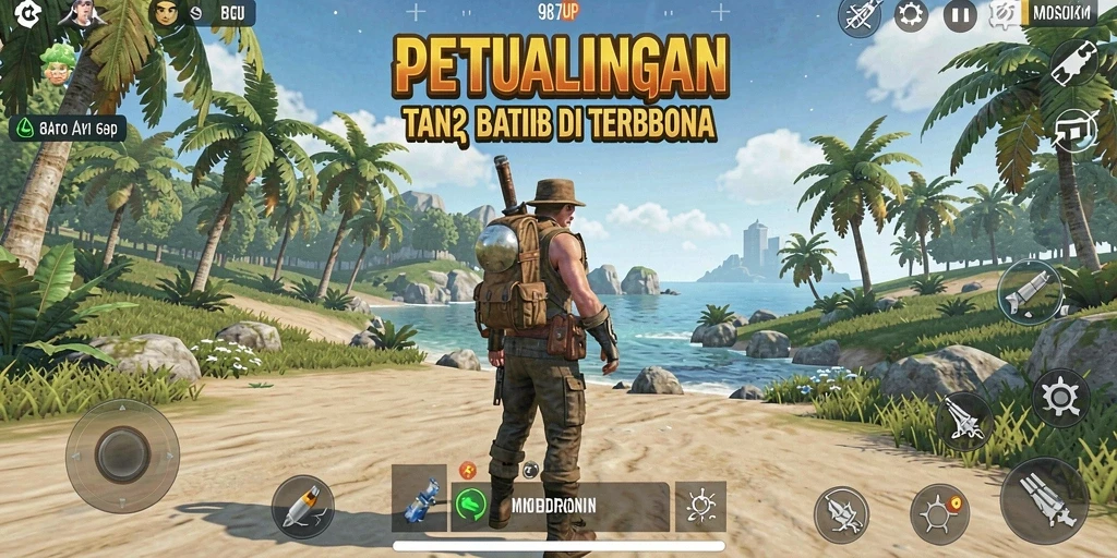 Tampilan gameplay menarik di dunia terbuka 987UP.