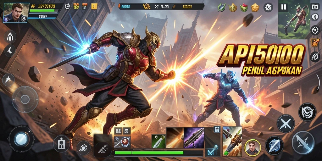 Screenshot gameplay API5000 dengan pertarungan seru dan karakter unik.