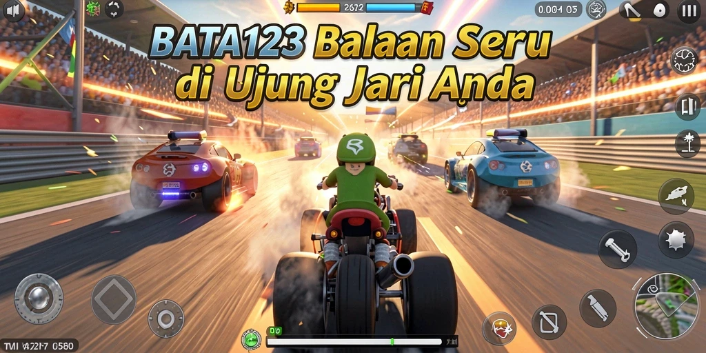 Tampilan gameplay BATA123 yang penuh aksi balapan mengasyikkan.