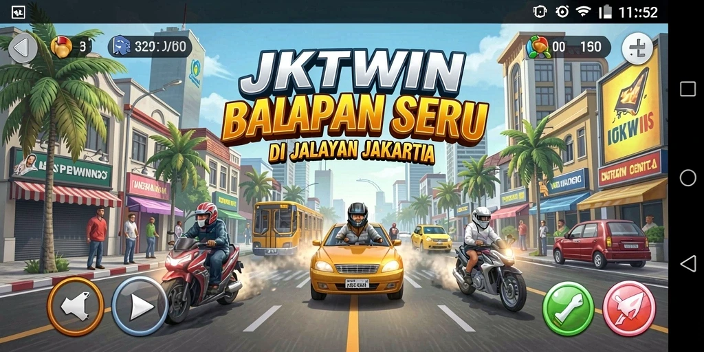 Gameplay seru balapan di jalanan Jakarta dengan grafis menakjubkan.