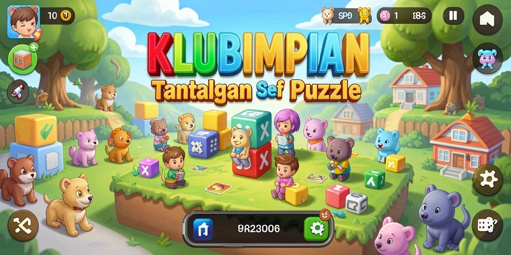 Tampilkan gameplay seru dalam permainan puzzle KLUBIMPIAN.