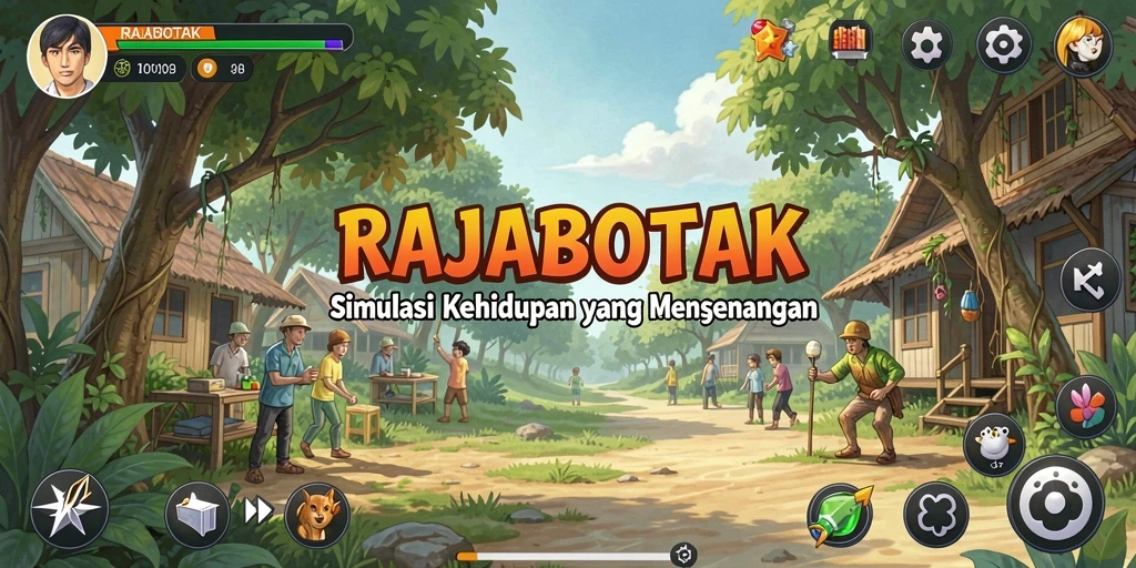 Gameplay RAJABOTAK yang menarik dan interaktif dalam dunia simulasi.
