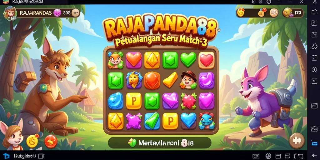 Tampilan gameplay menarik dari RAJAPANDA88 dengan kombinasi warna-warni.