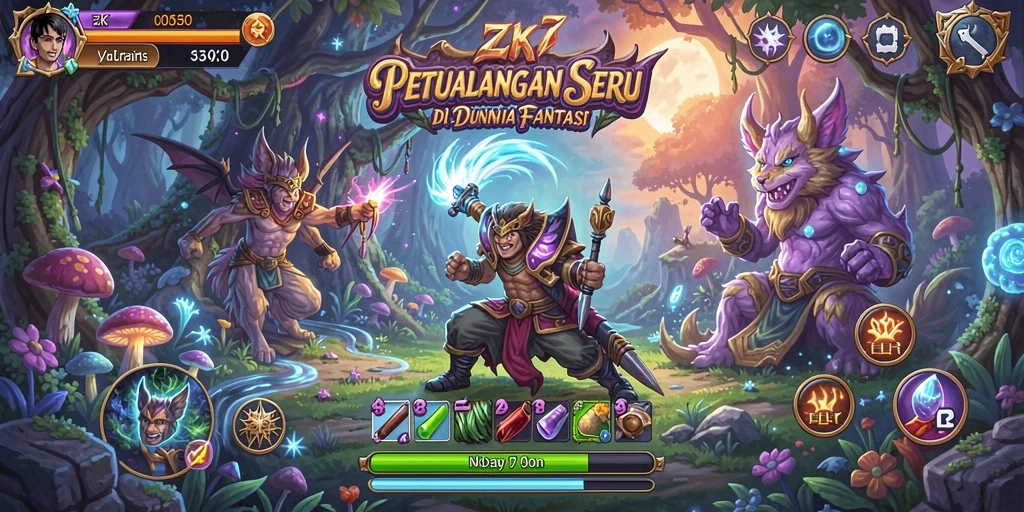 Screenshot gameplay RPG ZK7 yang memukau.